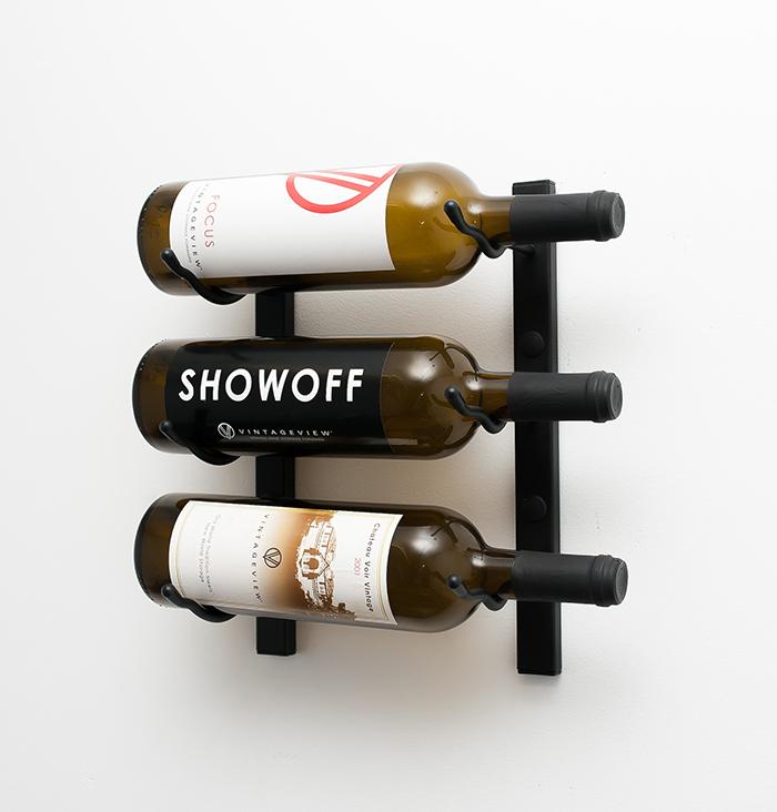 VintageView Wall Wine Racks 1' (3 to 9 bottles)