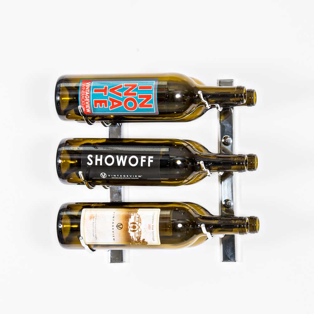 VintageView Wall Wine Racks 1' (3 to 9 bottles)