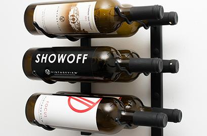 VintageView Wall Wine Racks 1' (3 to 9 bottles)