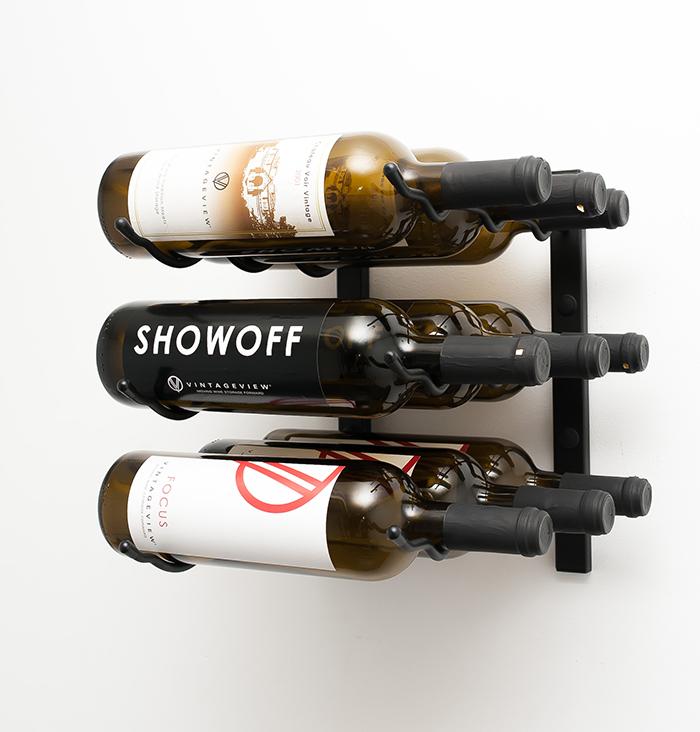 VintageView Wall Wine Racks 1' (3 to 9 bottles)