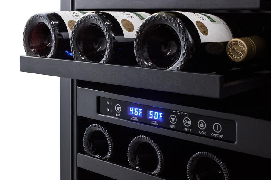 Summit 18" Dual Zone Built In Stainless Steel Wine Cooler SWC182ZADA