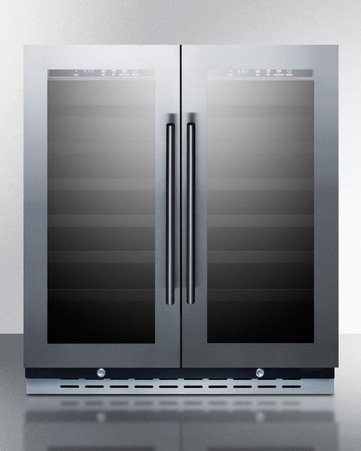 Summit Side by Side Built In Stainless Steel Wine Cooler SWC3066B