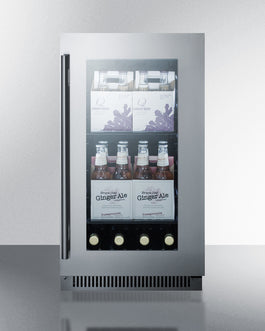 Summit 18" Wide Built-In Beverage Center(Stainless Cabinet)