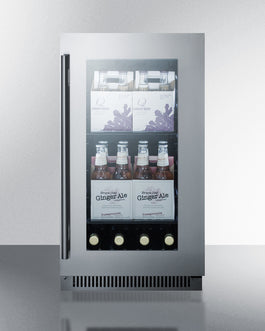 Summit 18" Wide Built-In Beverage Center (Stainless Door with Black Cabinet)