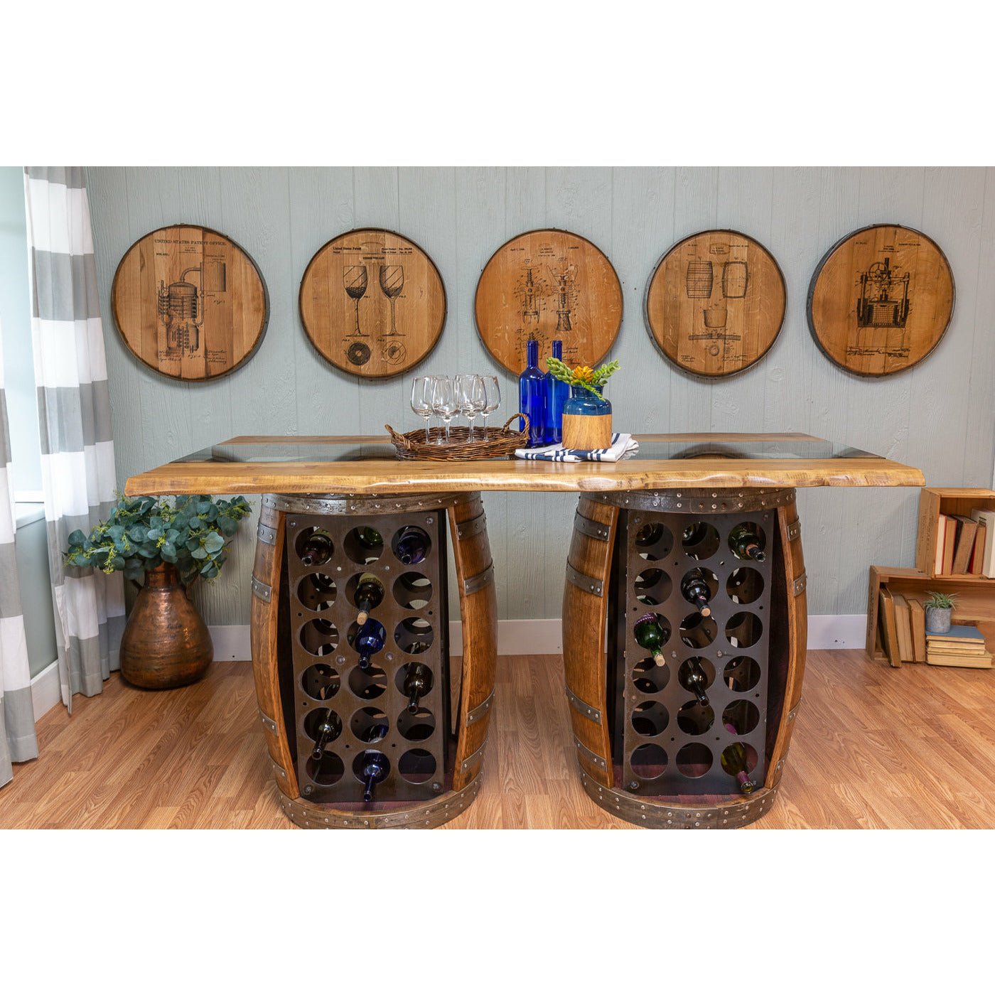 Live edge wine online rack