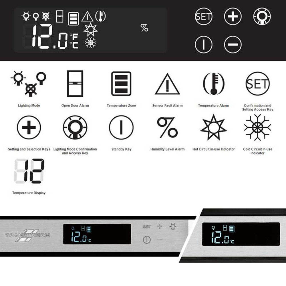 Transtherm Double Ermitage Glass Black Full Shelf